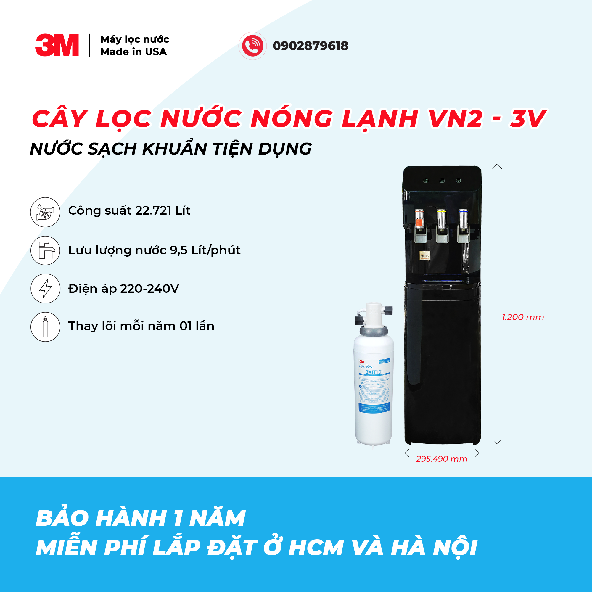 CÂY LỌC NƯỚC NÓNG LẠNH VN2-3V